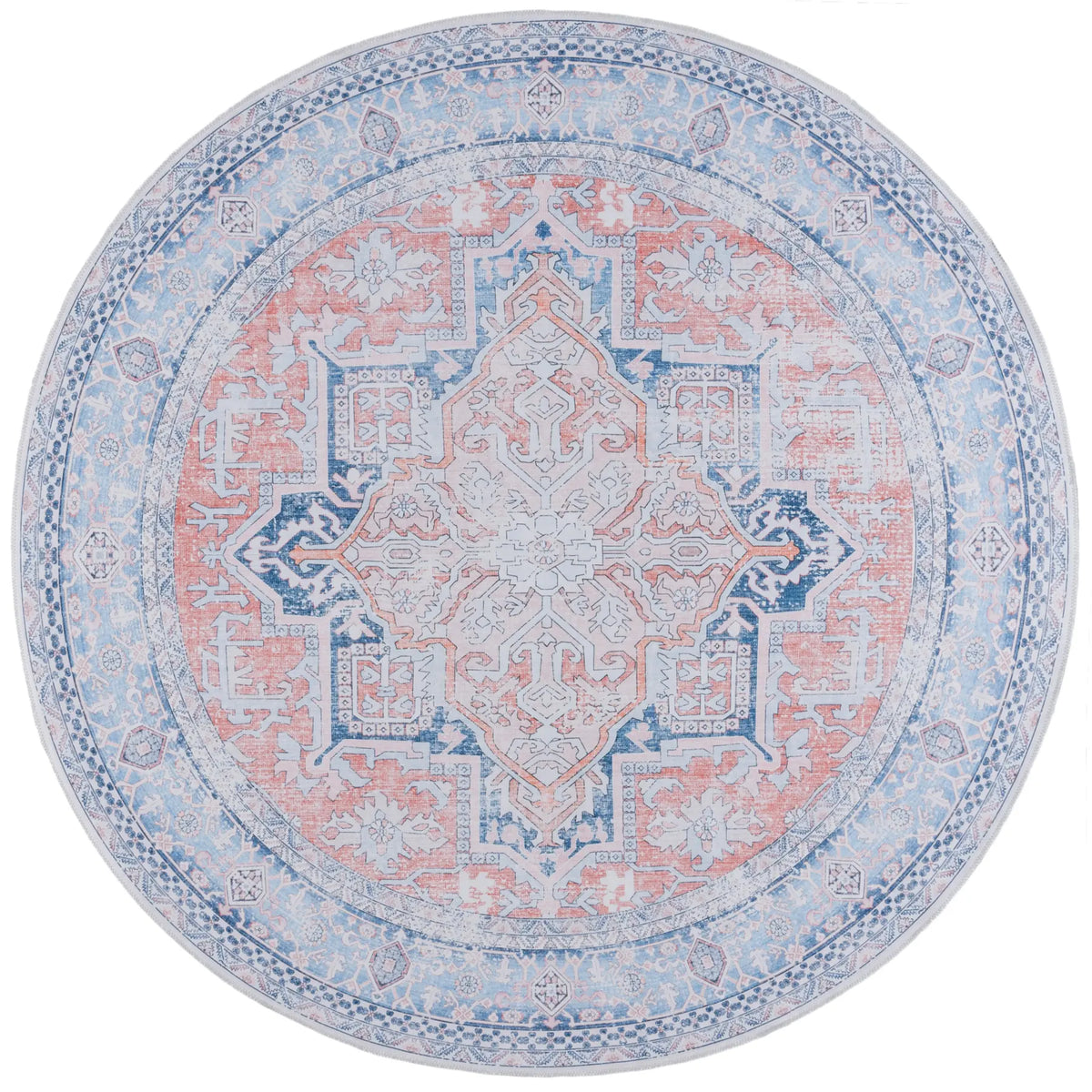 Safavieh Arizona 6'-0" x 6'-0" Rug in Rust / Navy
