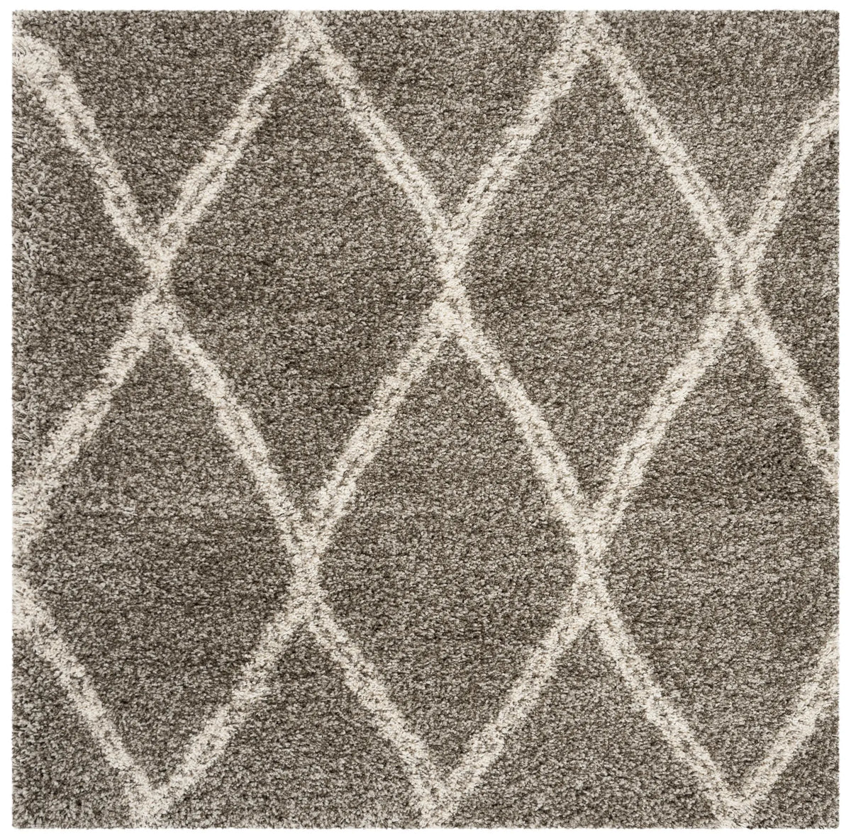 Safavieh Hudson Shag 5'-0" x 5'-0" Rug in Grey / Ivory