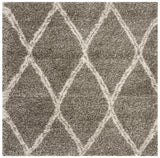 Safavieh Hudson Shag 5'-0" x 5'-0" Rug in Grey / Ivory