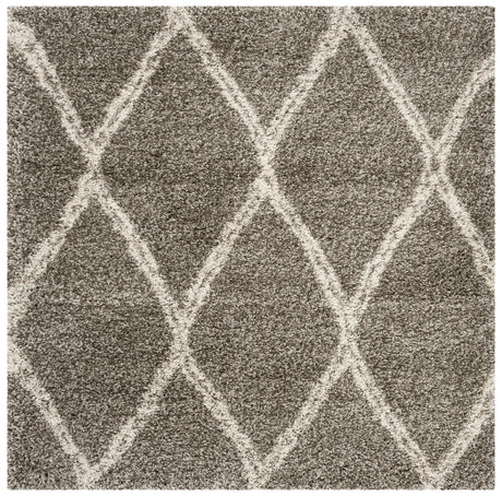 Safavieh Hudson Shag 5'-0" x 5'-0" Rug in Grey / Ivory