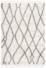Safavieh Berber Fringe Shag 5'-3" x 7'-6" Rug in Creme / Black