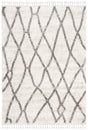Safavieh Berber Fringe Shag 5'-3" x 7'-6" Rug in Creme / Black