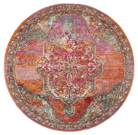 Safavieh Crystal 5'-0" x 5'-0" Rug in Orange / Light Blue