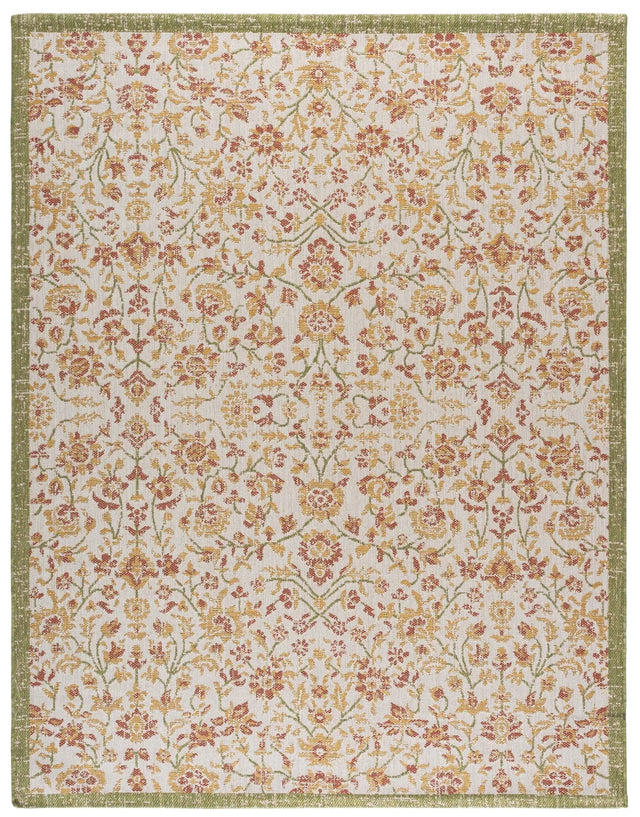 Safavieh Courtyard 8'-0" x 10'-0" Rug in Green Ivory / Red Yellow