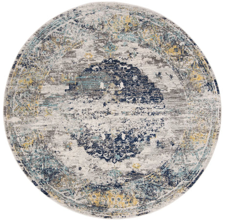 Safavieh Madison 6'-7" x 6'-7" Rug in Light Grey / Blue