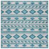 Safavieh Courtyard 6'-7" x 6'-7" Rug in Grey / Teal