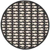 Safavieh Courtyard 6'-7" x 6'-7" Rug in Black / Beige