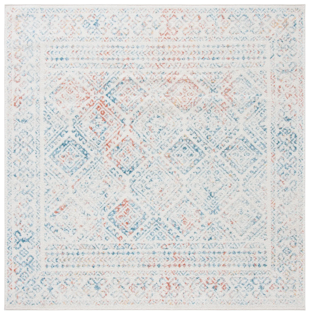 Safavieh Tulum 6'-7" x 6'-7" Rug in Ivory / Terracotta
