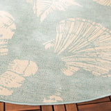 Safavieh Courtyard 6'-7" x 6'-7" Rug in Aqua / Beige