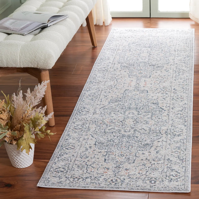Safavieh Hunter 100 2'-2" x 8'-0" Rug in Ivory Grey / Dark Grey / Beige