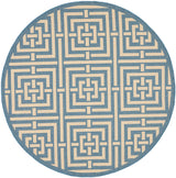 Safavieh Courtyard 5'-3" x 5'-3" Rug in Blue / Bone
