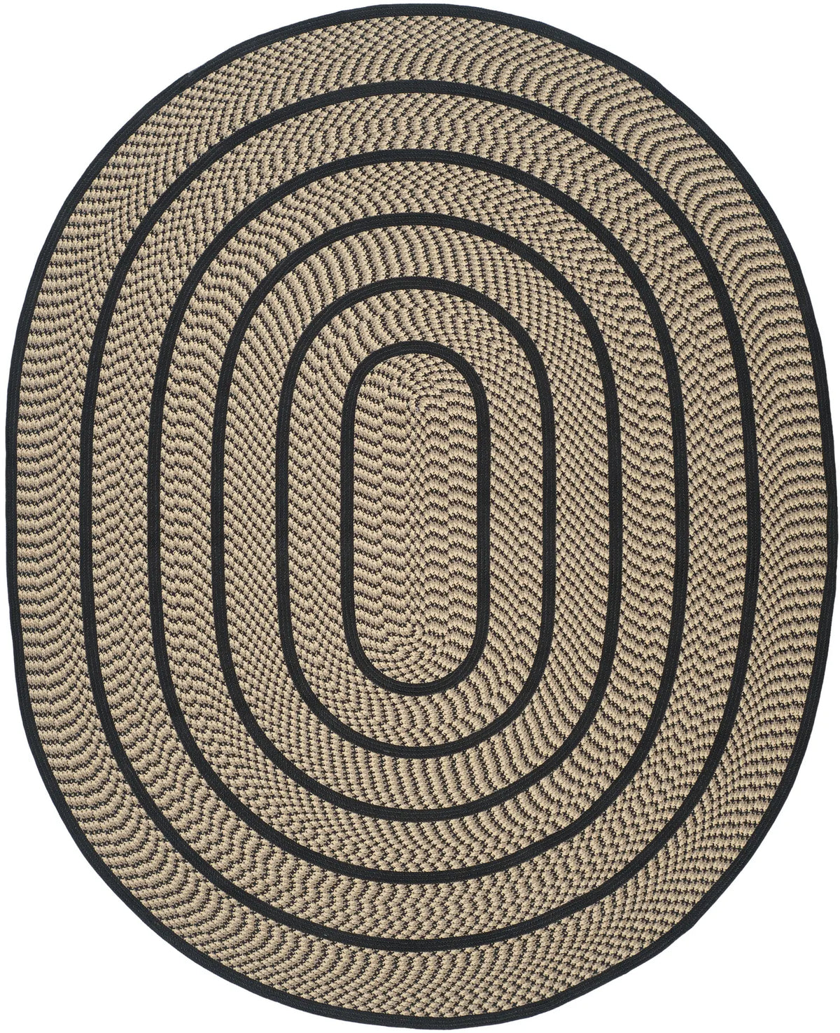 Safavieh Braided 8'-0" x 10'-0" Rug in Beige / Black