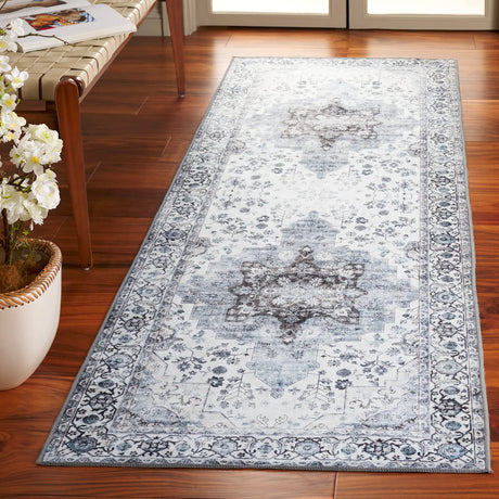 Safavieh Arizona 2'-6" x 10'-0" Rug in Ivory / Blue