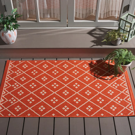 Safavieh Courtyard 2'-7" x 5'-0" Rug in Terracotta / Light Beige
