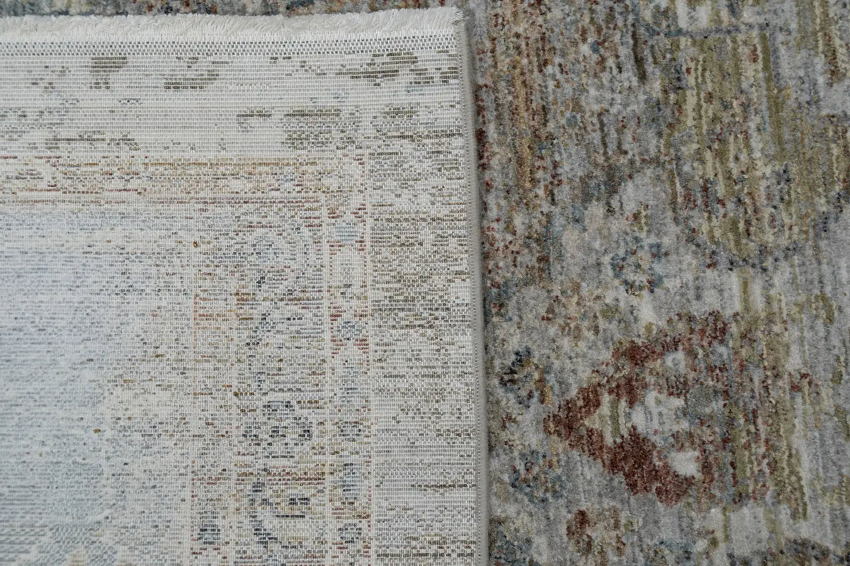 Dynamic Rugs Pandora 17652 Power Loomed Transitional Rust/Blue/Multi Rug - Corner