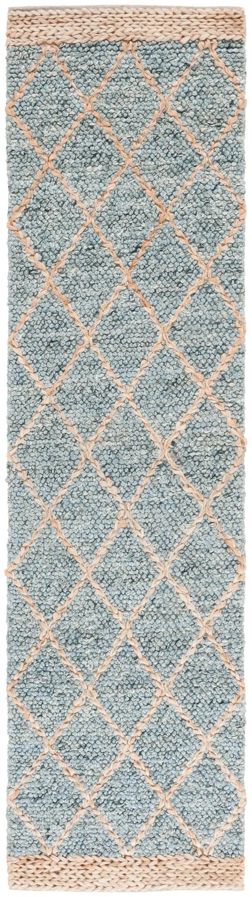 Safavieh Natural Fiber 2'-3" x 9'-0" Rug in Light Blue / Natural
