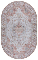 Safavieh Tucson 5'-0" x 8'-0" Rug in Light Grey / Rust