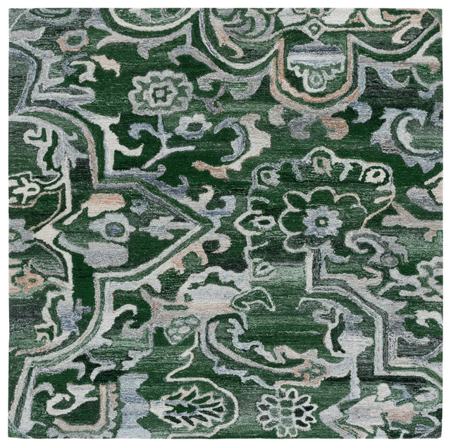 Safavieh Marquee 6'-0" x 6'-0" Rug in Green / Beige