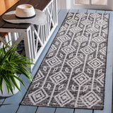 Safavieh Courtyard 2'-3" x 8'-0" Rug in Black / Grey
