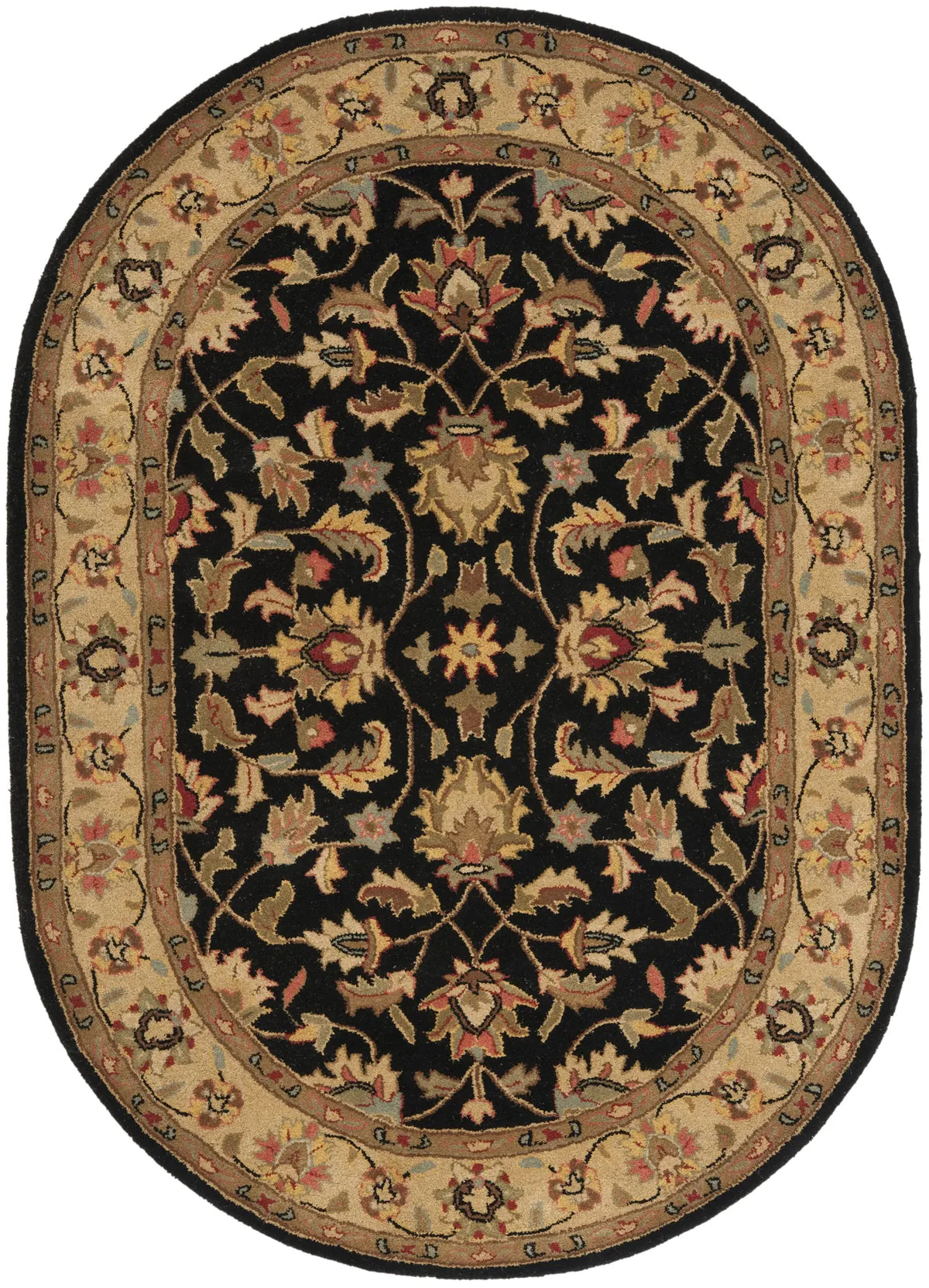 Safavieh Heritage 4'-6" x 6'-6" Rug in Black / Beige