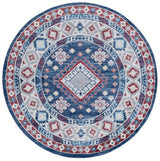 Safavieh Kazak 100 6'-7" x 6'-7" Rug in Navy / Red