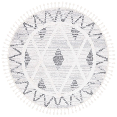Safavieh Moroccan Tassel Shag 6'-7" x 6'-7" Rug in Beige / Grey