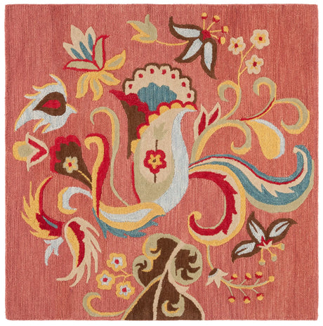 Safavieh Blossom 6'-0" x 6'-0" Rug in Rust / Multi