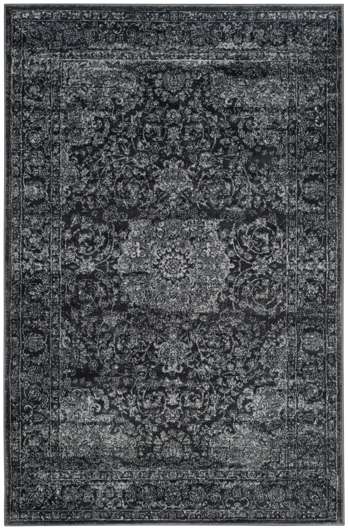 Safavieh Carnegie 3'-0" x 5'-0" Rug in Dark Grey / Cream