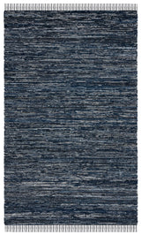Safavieh Rag Rug 4'-0" x 6'-0" Rug in Navy / Black