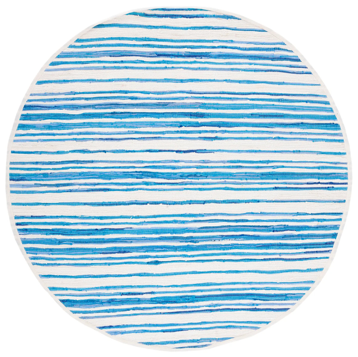 Safavieh Rag Rug 6'-0" x 6'-0" Rug in Ivory / Blue