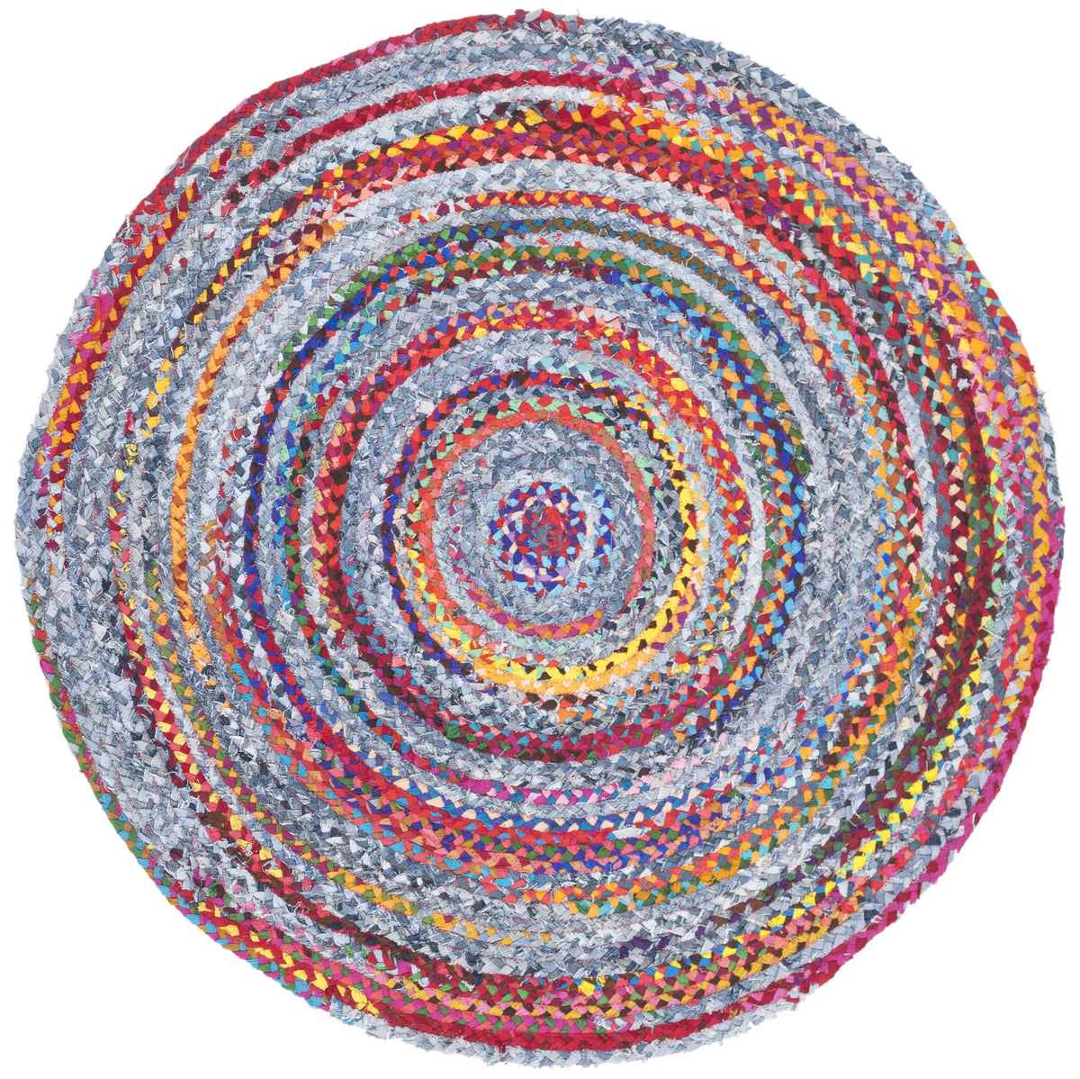 Safavieh Braided 3'-0" x 3'-0" Rug in Blue / Red
