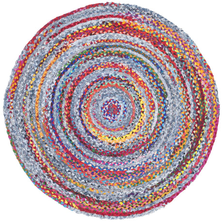 Safavieh Braided 3'-0" x 3'-0" Rug in Blue / Red