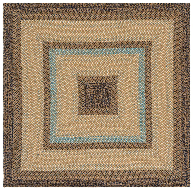 Safavieh Braided 6'-0" x 6'-0" Rug in Brown / Navy