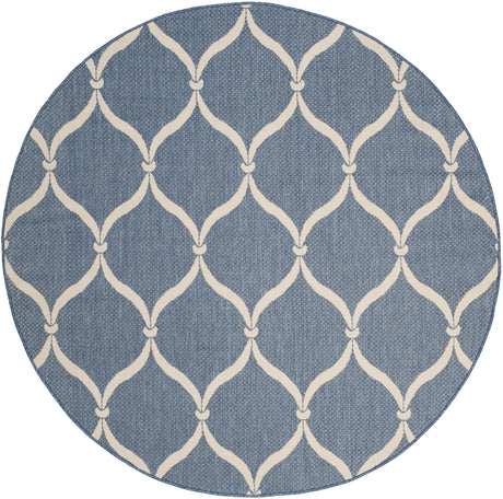 Safavieh Courtyard 6'-7" x 6'-7" Rug in Blue / Beige