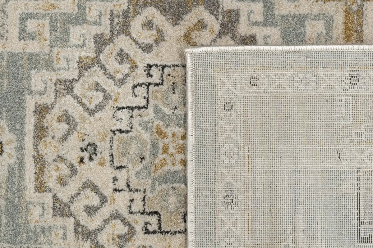 Dynamic Rugs Annalise 7607 Blue/Beige/Cream Rug - Corner