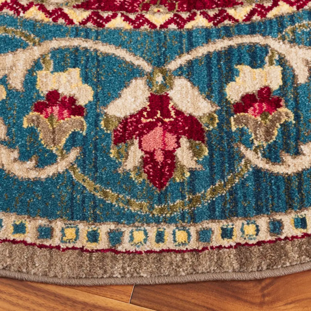 Safavieh Kashan 6'-7" x 6'-7" Rug in Taupe / Blue