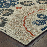 Oriental Weavers Sphinx Latitude 1903W Grey / Blue Rugs - corner detail