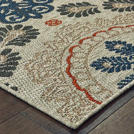 Oriental Weavers Sphinx Latitude 1903W Grey / Blue Rugs - corner detail
