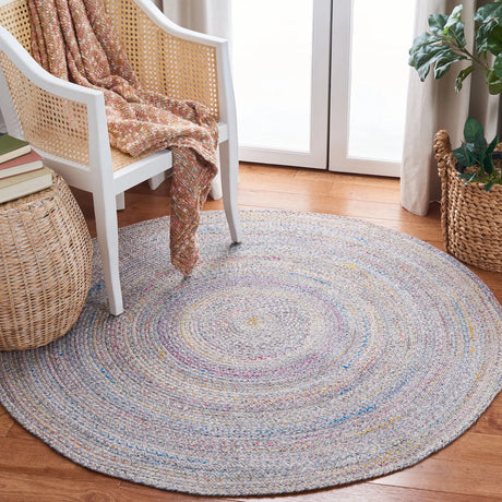 Safavieh Braided 5'-0" x 5'-0" Rug in Yellow / Grey