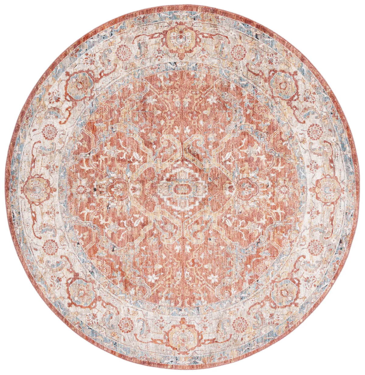Safavieh Valencia 6'-4" x 6'-4" Rug in Rust / Beige