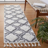 Safavieh Moroccan Tassel Shag 2'-3" x 8'-0" Rug in Ivory / Grey