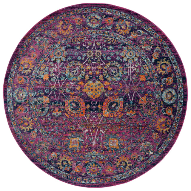 Safavieh Granada 5'-3" x 5'-3" Rug in Fuchsia / Multi
