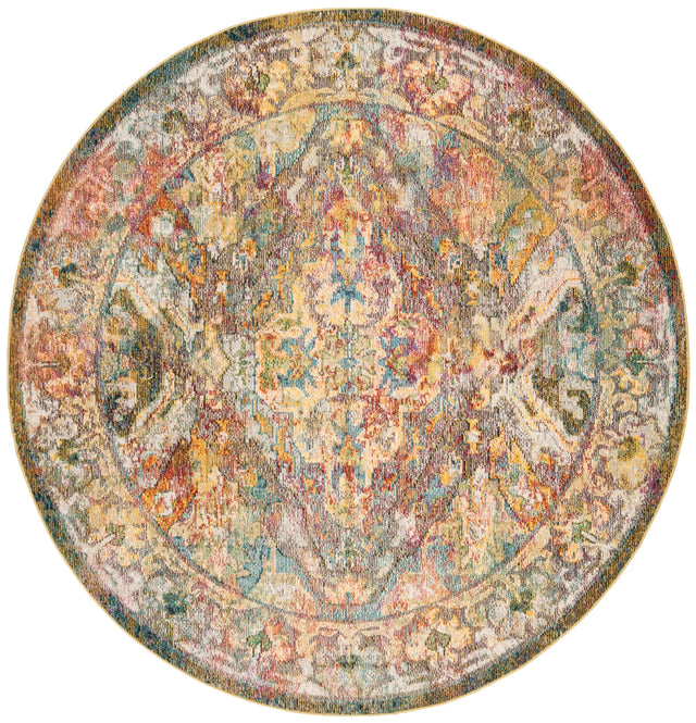 Safavieh Crystal 7'-0" x 7'-0" Rug in Light Blue / Orange