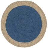 Safavieh Natural Fiber 3'-0" x 3'-0" Rug in Royal Blue / Natural