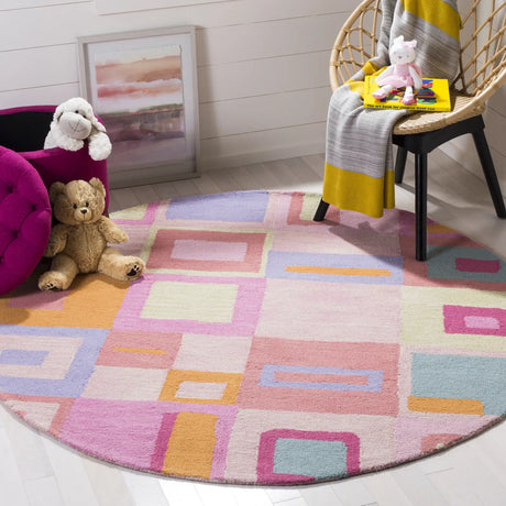 Safavieh Safavieh Kids 6'-0" x 6'-0" Rug in Pink / Multi