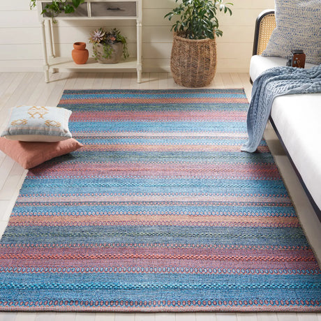 Safavieh Montauk 4'-0" x 6'-0" Rug in Blue / Orange