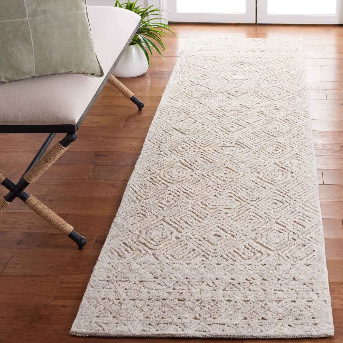 Safavieh Textual 2'-3" x 9'-0" Rug in Beige