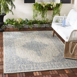Safavieh Courtyard 4'-0" x 5'-7" Rug in Grey / Navy