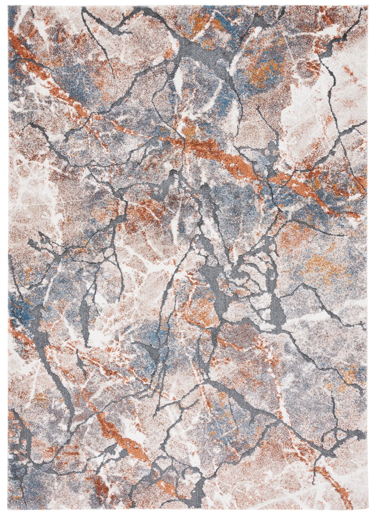 Safavieh Cyrus Shag 4'-5" x 6'-5" Rug in Grey / Rust