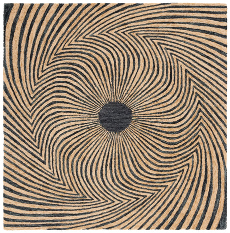 Safavieh Metro 6'-0" x 6'-0" Rug in Black / Gold